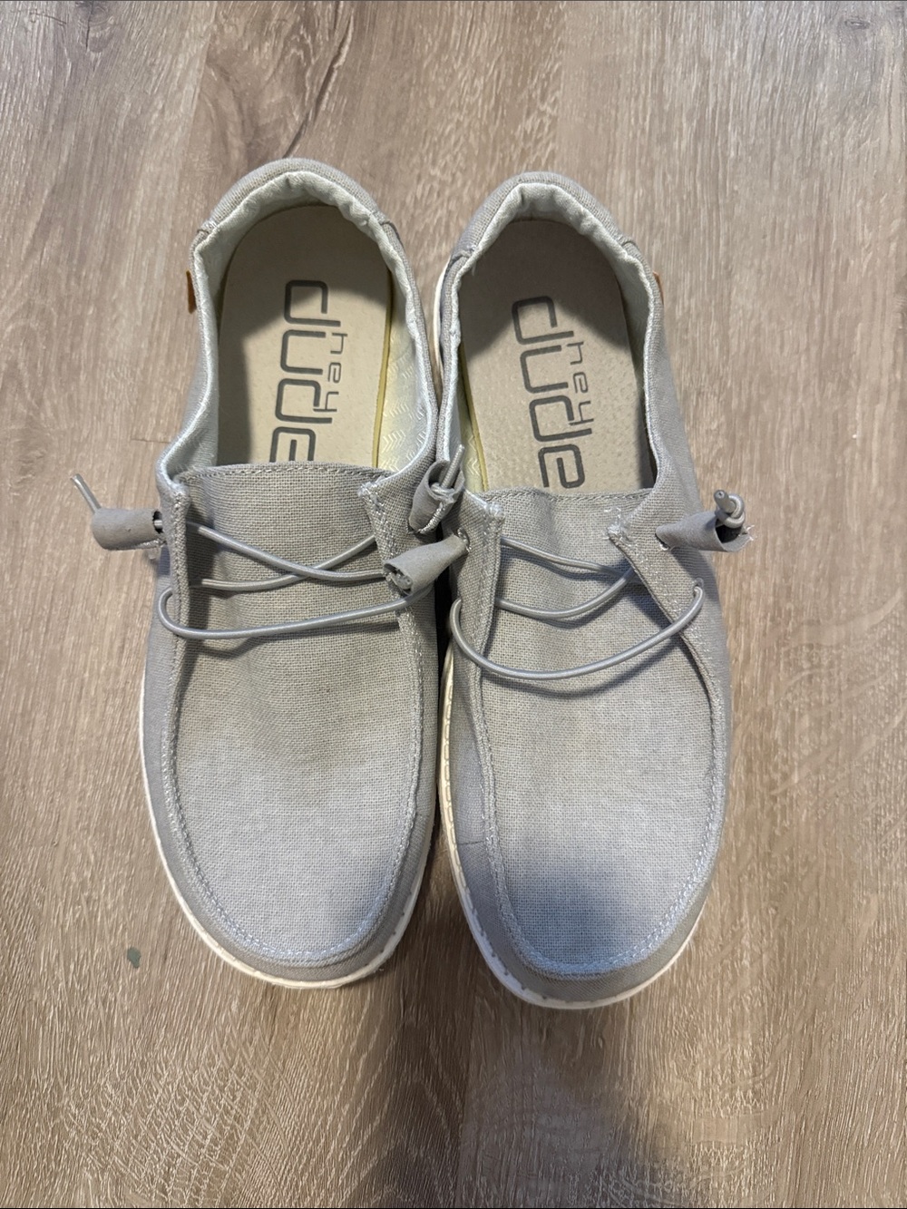 Hey Dude Wally Light Gray Canvas Slip-On Shoes